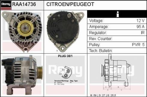 Remy RAA14736 - Generator alexcarstop-ersatzteile.com