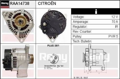 Remy RAA14738 - Generator alexcarstop-ersatzteile.com