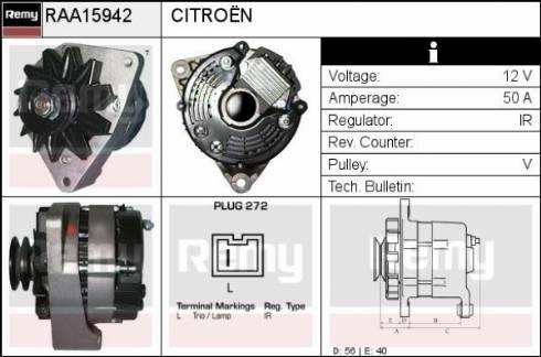 Remy RAA15942 - Generator alexcarstop-ersatzteile.com