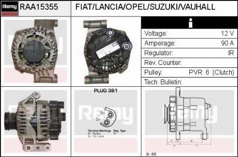 Remy RAA15355 - Generator alexcarstop-ersatzteile.com