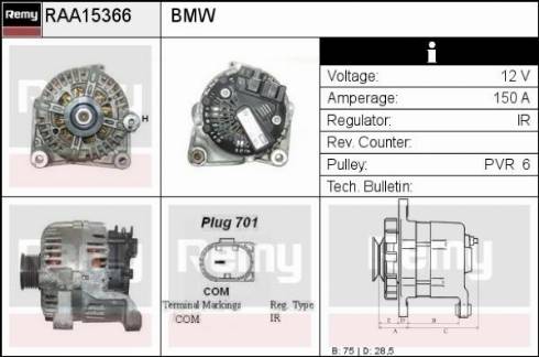 Remy RAA15366 - Generator alexcarstop-ersatzteile.com