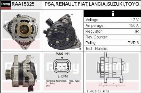 Remy RAA15325 - Generator alexcarstop-ersatzteile.com