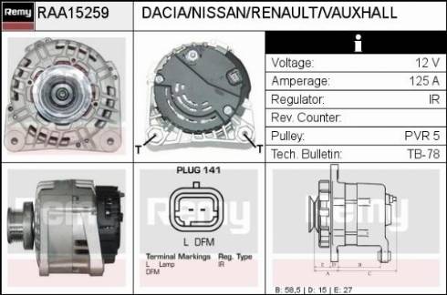 Remy RAA15259 - Generator alexcarstop-ersatzteile.com