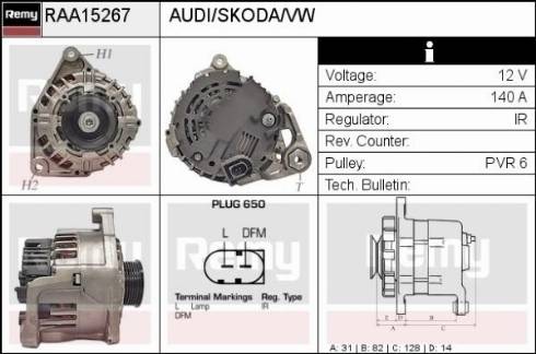 Remy RAA15267 - Generator alexcarstop-ersatzteile.com