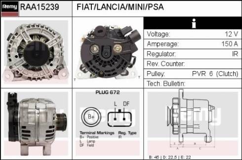 Remy RAA15239 - Generator alexcarstop-ersatzteile.com