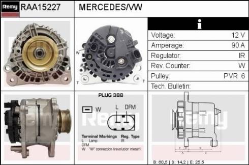 Remy RAA15227 - Generator alexcarstop-ersatzteile.com