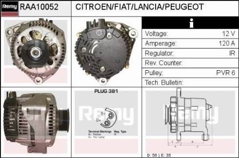 Remy RAA10052 - Generator alexcarstop-ersatzteile.com