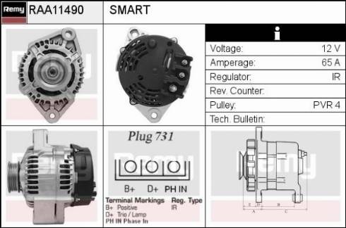 Remy RAA11490 - Generator alexcarstop-ersatzteile.com