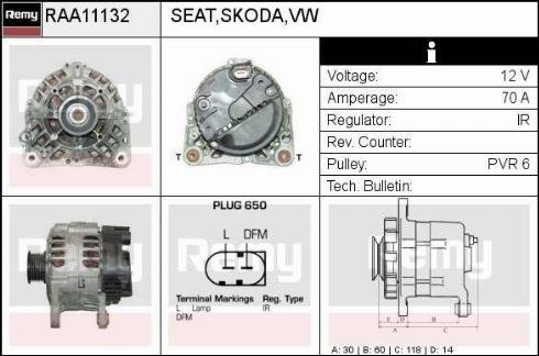 Remy RAA11132 - Generator alexcarstop-ersatzteile.com