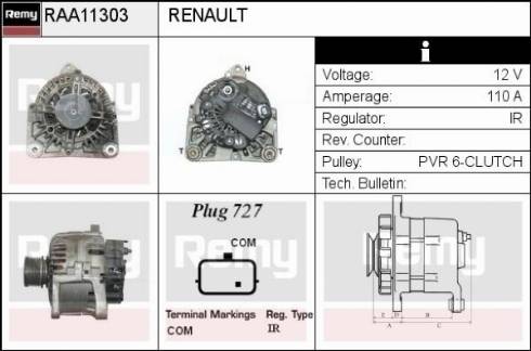 Remy RAA11303 - Generator alexcarstop-ersatzteile.com