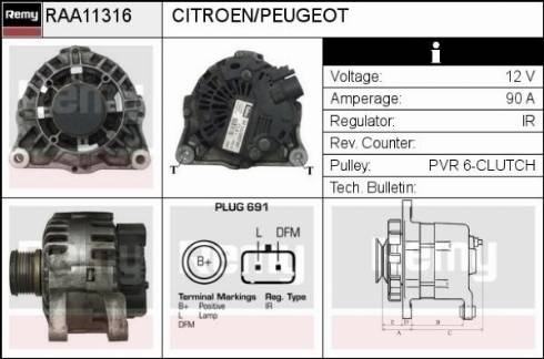 Remy RAA11316 - Generator alexcarstop-ersatzteile.com