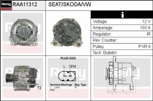 Remy RAA11312 - Generator alexcarstop-ersatzteile.com