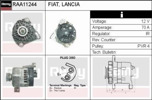 Remy RAA11244 - Generator alexcarstop-ersatzteile.com