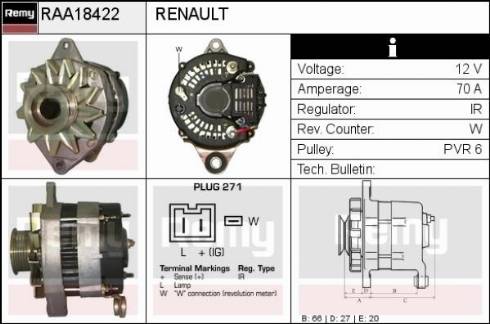 Remy RAA18422 - Generator alexcarstop-ersatzteile.com