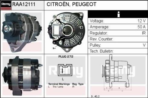 Remy RAA12111 - Generator alexcarstop-ersatzteile.com