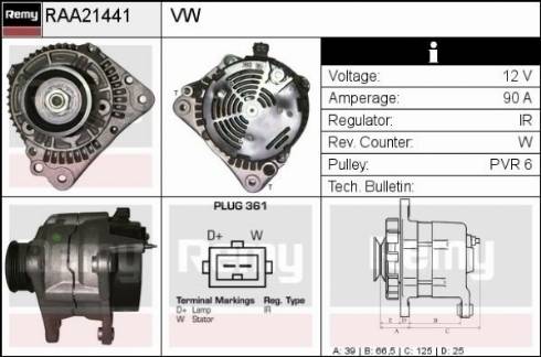 Remy RAA21441 - Generator alexcarstop-ersatzteile.com