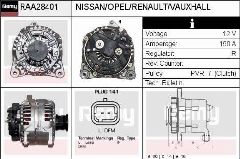 Remy RAA28401 - Generator alexcarstop-ersatzteile.com