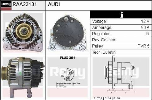 Remy RAA23131 - Generator alexcarstop-ersatzteile.com