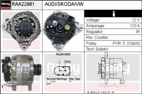 Remy RAA22981 - Generator alexcarstop-ersatzteile.com