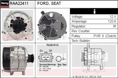 Remy RAA22411 - Generator alexcarstop-ersatzteile.com