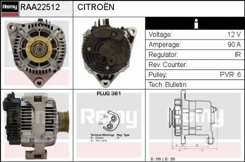 Remy RAA22512 - Generator alexcarstop-ersatzteile.com