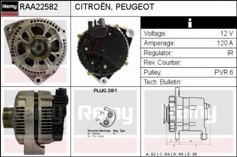 Remy RAA22582 - Generator alexcarstop-ersatzteile.com