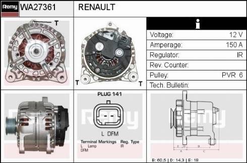 Remy RAA27361 - Generator alexcarstop-ersatzteile.com