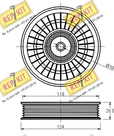 REPKIT RKT1850 - Umlenk / Führungsrolle, Keilrippenriemen alexcarstop-ersatzteile.com