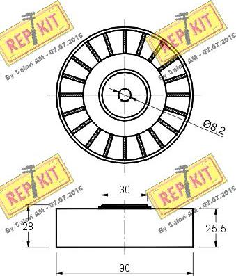 REPKIT RKT1292 - Umlenk / Führungsrolle, Keilrippenriemen alexcarstop-ersatzteile.com