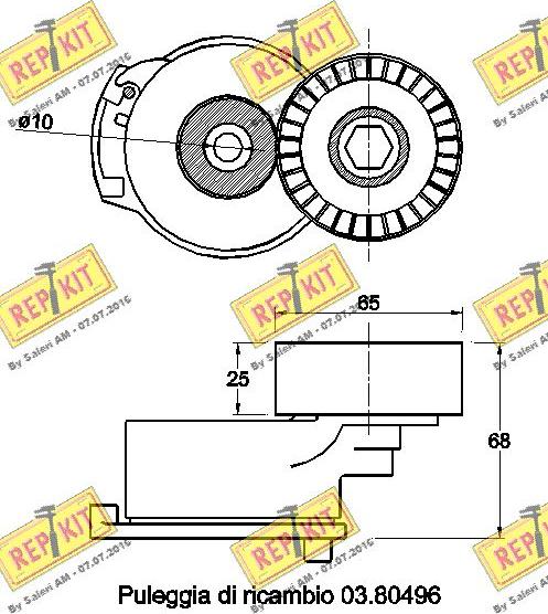 REPKIT RKT3485 - Riemenspanner, Keilrippenriemen alexcarstop-ersatzteile.com