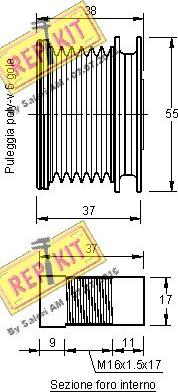 REPKIT RKT3157 - Riemenscheibe, Generator alexcarstop-ersatzteile.com