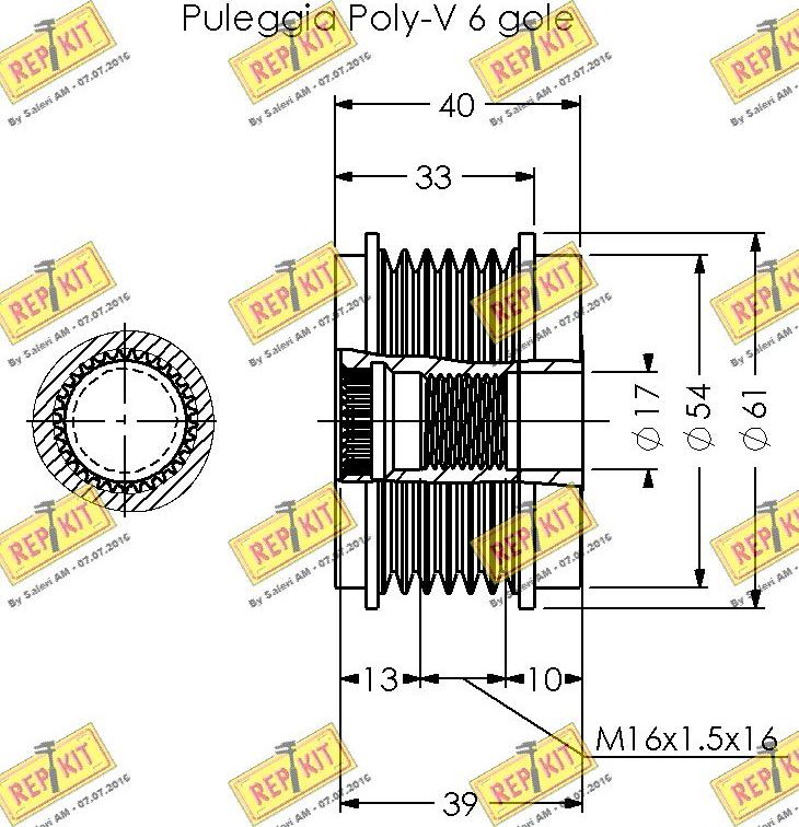 REPKIT RKT3364 - Riemenscheibe, Generator alexcarstop-ersatzteile.com