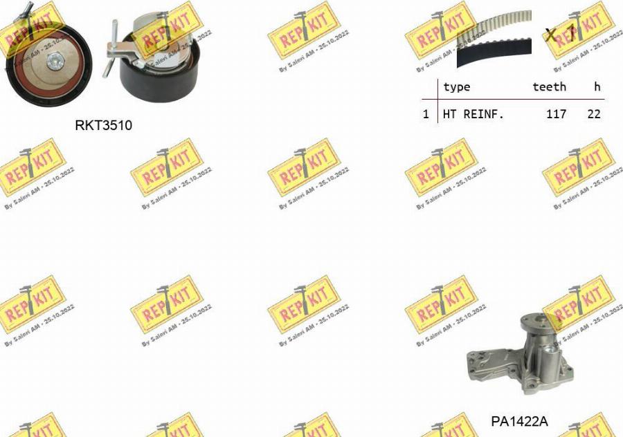 REPKIT RKTK1164PA - Wasserpumpe + Zahnriemensatz alexcarstop-ersatzteile.com