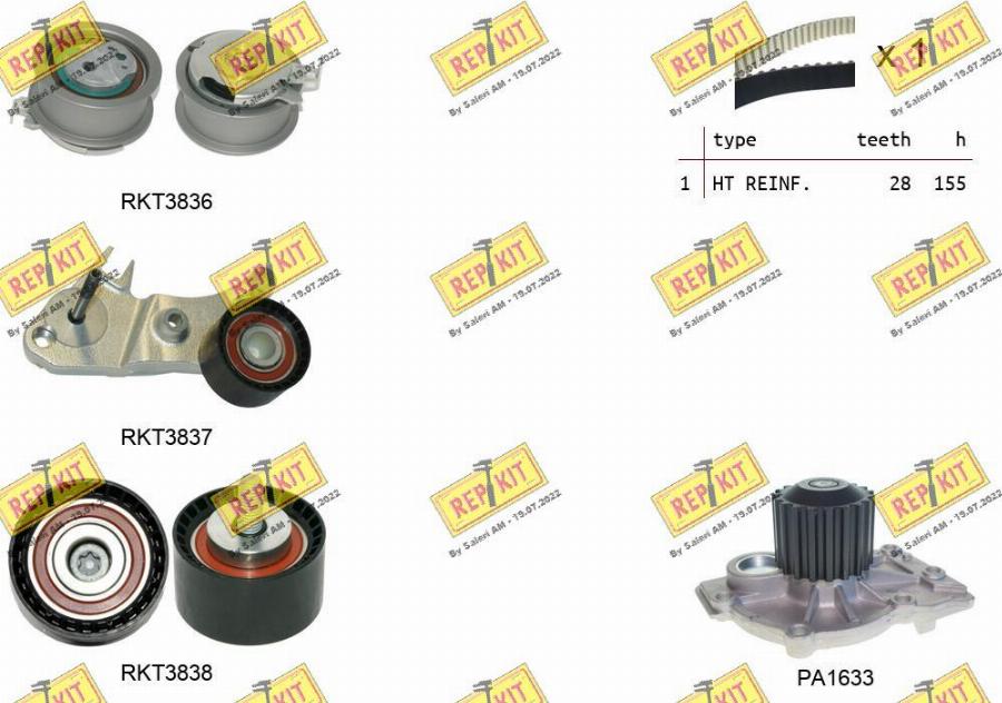 REPKIT RKTK1292PA - Wasserpumpe + Zahnriemensatz alexcarstop-ersatzteile.com