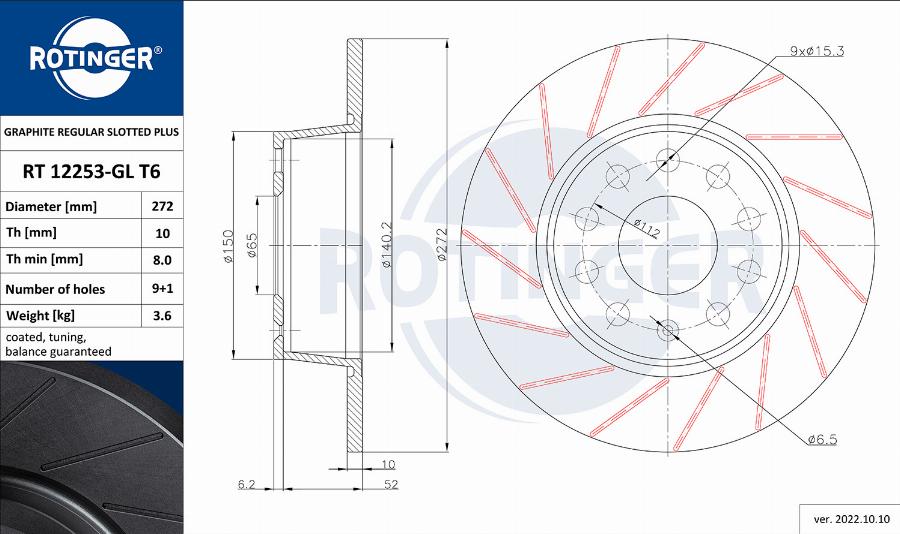 Rotinger RT 12253-GL T6 - Bremsscheibe alexcarstop-ersatzteile.com