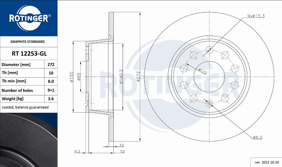 Rotinger RT 12253-GL - Bremsscheibe alexcarstop-ersatzteile.com