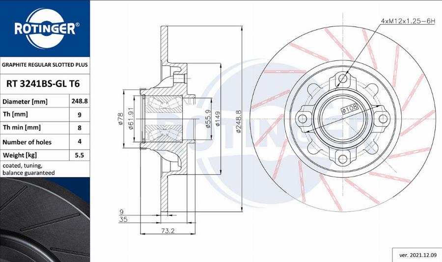 Rotinger RT 3241BS-GL T6 - Bremsscheibe alexcarstop-ersatzteile.com