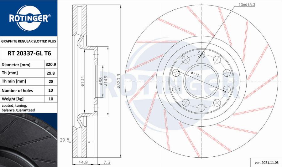 Rotinger RT 20337-GL T6 - Bremsscheibe alexcarstop-ersatzteile.com