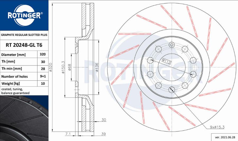 Rotinger RT 20248-GL T6 - Bremsscheibe alexcarstop-ersatzteile.com