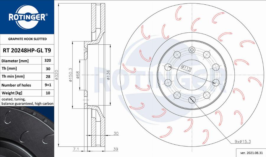 Rotinger RT 20248HP-GL T9 - Bremsscheibe alexcarstop-ersatzteile.com