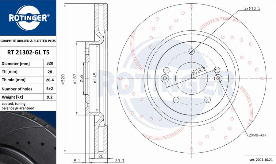 Rotinger RT 21302-GL T5 - Bremsscheibe alexcarstop-ersatzteile.com