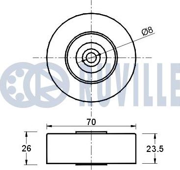 Ruville 540448 - Umlenk / Führungsrolle, Keilrippenriemen alexcarstop-ersatzteile.com