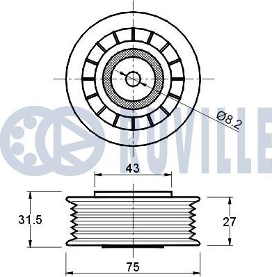 Ruville 540063 - Umlenk / Führungsrolle, Keilrippenriemen alexcarstop-ersatzteile.com