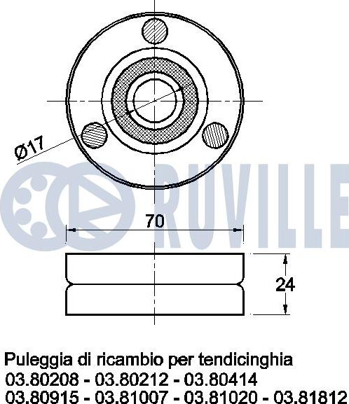 Ruville 540898 - Umlenk / Führungsrolle, Keilrippenriemen alexcarstop-ersatzteile.com