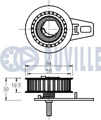 Ruville 540880 - Spannrolle, Zahnriemen alexcarstop-ersatzteile.com