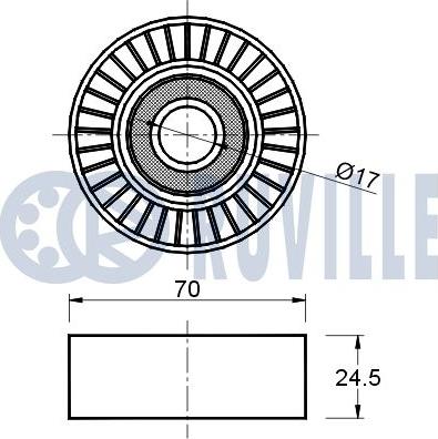 Ruville 540822 - Umlenk / Führungsrolle, Keilrippenriemen alexcarstop-ersatzteile.com