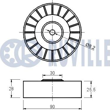 Ruville 540274 - Umlenk / Führungsrolle, Keilrippenriemen alexcarstop-ersatzteile.com