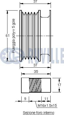 Ruville 541922 - Riemenscheibe, Generator alexcarstop-ersatzteile.com