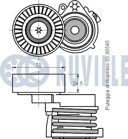 Ruville 541435 - Riemenspanner, Keilrippenriemen alexcarstop-ersatzteile.com