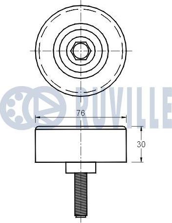 Ruville 541670 - Umlenk / Führungsrolle, Keilrippenriemen alexcarstop-ersatzteile.com